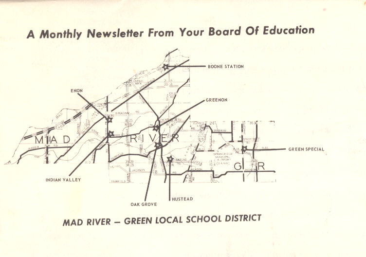 Map of the Mad River-Green Twp School Districts (1967)